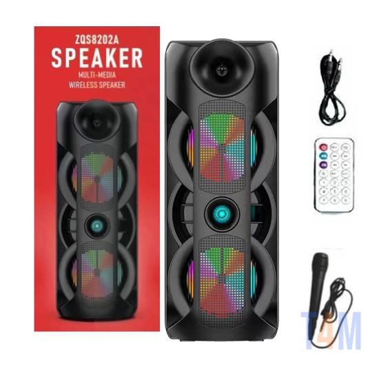 Sing-e Portable Wireless Speaker ZQS8202A  with Mic and Remote Control Black